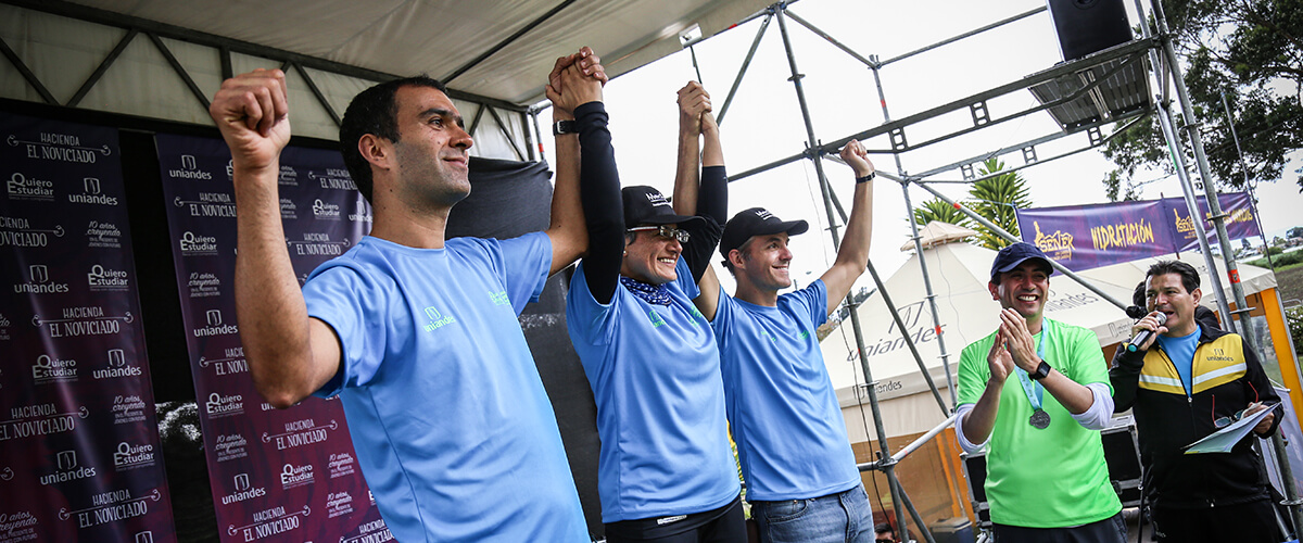 Daniel Cadena, Adriana Díaz y Felipe Botero, creadores de Quiero Estudiar Deportes