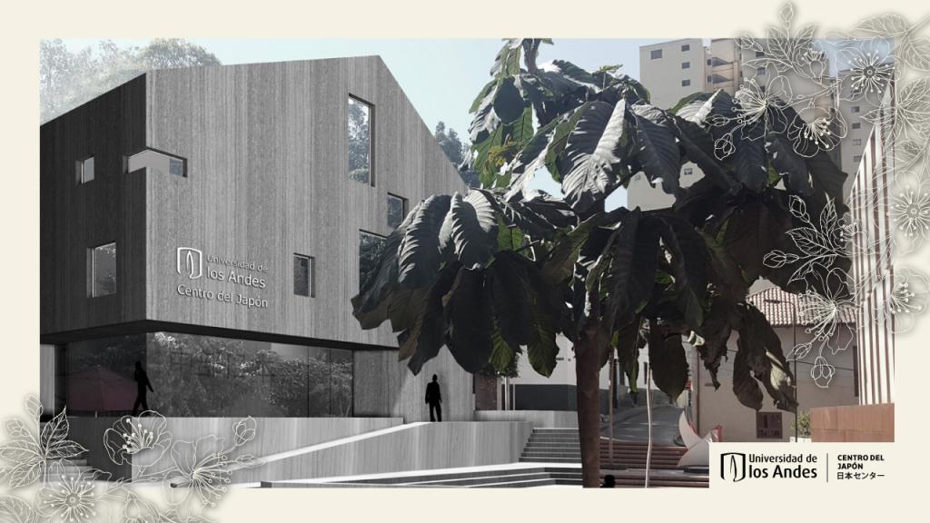 : Image of the render of the Japanese Center at the Universidad de los Andes. 