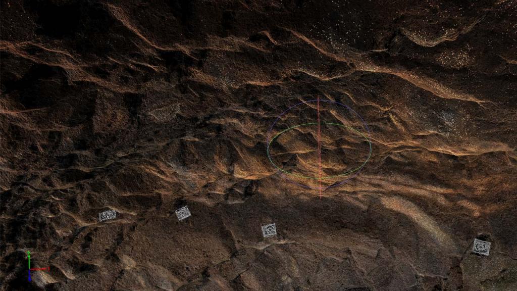 3D image of the inside of one of the caves in Vilvún. Photo by Andrés Burbano.