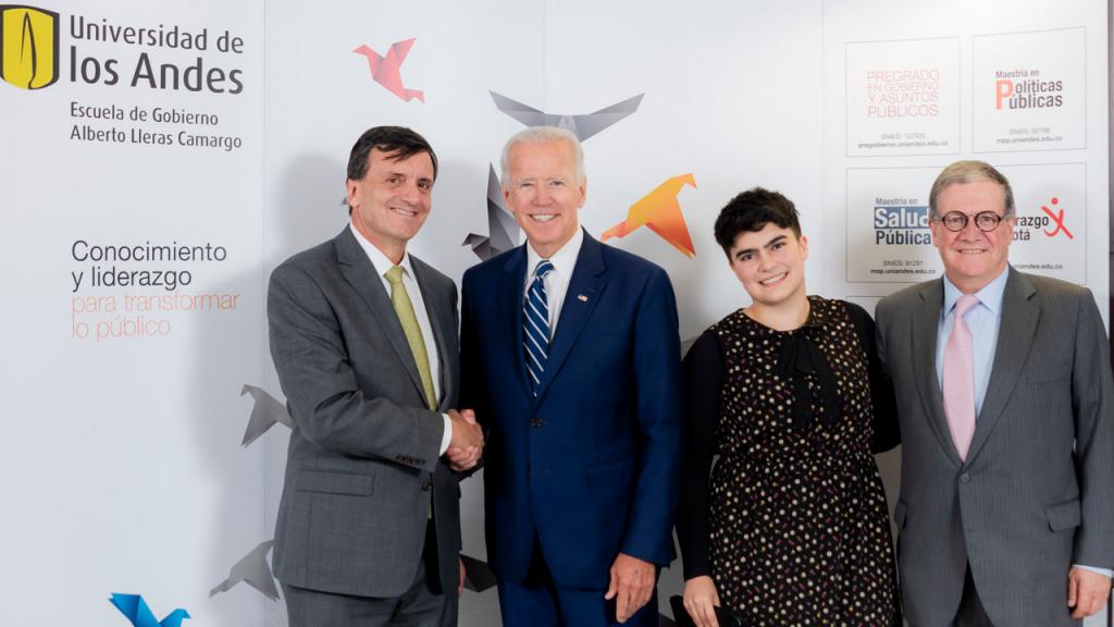 Eduardo Pizano, Joe Biden, vice-president of the United States of America, Ana Salazar, and Pablo Navas. 